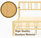 10 Inch Bamboo Queen Size Bed Frame with Headboard and Footboard