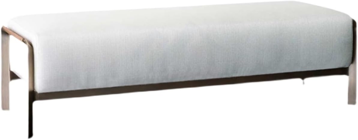 Modern End of Bed Bench with Metal Legs, Upholstered Entryway for Living Room, Bedroom, (White) Entryway(140 * 45 * 45cm)