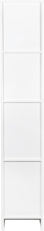 Freestanding Cabinet with Inadjustable Shelves and Two Doors for Kitchen, Dining Room, White