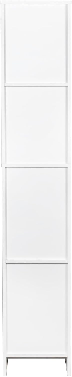 Freestanding Cabinet with Inadjustable Shelves and Two Doors for Kitchen, Dining Room, White