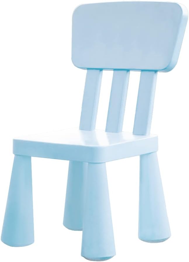 Soerreo Children's Tables and Chairs Kindergarten Baby Study Table and Chairs Plastic Game Table Removable (Chair Light Blue)