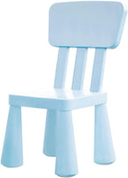 Soerreo Children's Tables and Chairs Kindergarten Baby Study Table and Chairs Plastic Game Table Removable (Chair Light Blue)