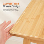 HOOBRO Bamboo Dining Table, Square Dining Table for 2, 27.6" Kitchen Table for Small Space, Writing Table, Easy to Assemble, for Dining Room, Living Room, Office, Kitchen, Natural YL70CZ01G1