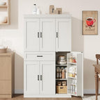 Garvee 70" Tall Kitchen Pantry Storage Cabinet,Modern Kitchen Hutch Cabinet | with Doors and Shelves, Freestanding Food Pantry with Large Storage Drawer for Dining Room and Household Organization