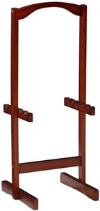 Riverbay Furniture 5 Piece TV Tray Table Set, Faux Marble Tops, Rubberwood and MDF, Brown Finish, Includes 4 Folding Tray Tables and 1 Storage Stand, Compact Design for Living Room or Home Use