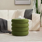 Flouki 19.5" Storage Ottoman Round, Vanity Stools for Bedroom, Velvet Pouf Ottoman with Removable Lid, Modern Ottomam Stool for Girls Women, Foot Stool for Living Room, Green