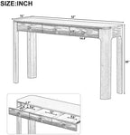 Bellemave 52" Rustic Console Table with 3 Drawers & Curved Corners, Wooden Sofa Tables Behind the Couch, Narrow Entryway Table with Thick Legs for Entrance, Hallway & Living Room (Espresso)