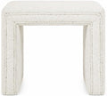 HomePop 19" Modern Channel Tufted Ottoman - Cream Boucle