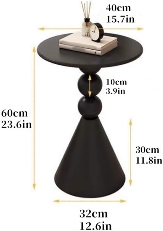 Modern Side Tables, Small Apartment Coffee Table, Iron Design Round End Tables, Suitable for Balcony Living Room, Bedroom Night Stand