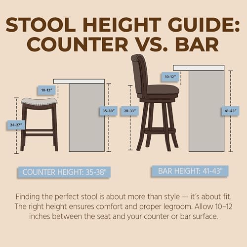 ROME + OAK Parker 26-Inch Backless Counter Stool, Backless Saddle Kitchen Stool in Walnut Finish with Grey Fabric Upholstery Cushion Seat