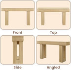 63" Long Console Table, Fluted Sofa Table Behind Couch, Natural Oak | Narrow Console Table with Storage Space, Modern TV Console Table for Living Room, Wood Hallway Table for Entryway, Front Door