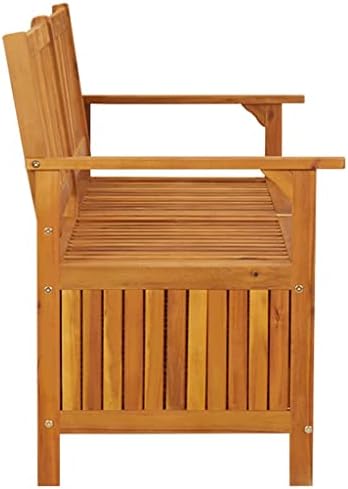 Solid Acacia Wood Storage Bench, Large Outdoor Garden Patio Seating with Storage, Rustic Wooden Entryway Bench, 3-Person Capacity, Oiled Finish, 58.3 Inch