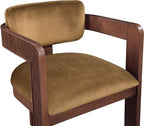 Meridian Furniture Sacha Velvet/Rubberwood Dining Chair, Saddle, Set of 2