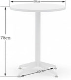 Small Round Pedestal Dining Table for 2-23.6" Modern White Kitchen Table with Sturdy Metal Cross-Leg Base, 1-Inch Thick Waterproof MFC Top, Space-Saving Bistro Table for Apartment, Studio, Breakroom