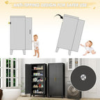 GAIOUS 71" Tall Metal Storage Cabinet with 2 Doors and 4 Adjustable Shelves | Kitchen Pantry Cabinet Black Freestanding Cupboard, 5 Tier Multifunctional Steel Storage for Office, Kitchen, Dining Room