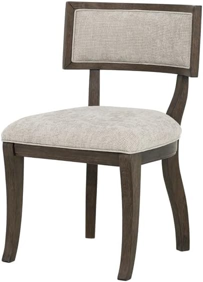Madison Park Signature Solid Wood Upholstered Dining Chairs Set of 2, Modern Dining Chair with Open Split-Back Design, Curved Padded Backrest, for Dining Room, Living Room
