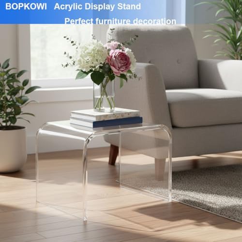 Acrylic Step Stool,Acrylic Stools,Clear Step Stool with Non-Slip for Bathroom,Holds Up to 250lbs(No Non-Slip Stool, Pack of 1)