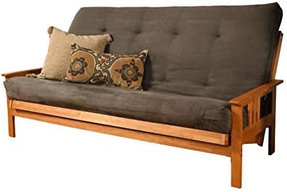 Kodiak Furniture Monterey Queen-size Futon, Butternut Finish with Suede Gray Mattress