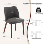 Modern Dining Chairs Set of 4, Upholstered Faux Leather Kitchen Side Chairs with Curved Back, Easy Assembly for Dining Room, Restaurant, Dark Grey PU