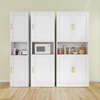 Ckzbx Tall Narrow Storage Cabinet 66.93" H Tall Bathroom Cabinets Metal Pantry Cabinet, 4 Adjustable Shelves for Kitchen, Home Office, Living Room, Dinning Room (16 inches Wide White)
