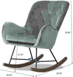 Upholstered Rocker, Mid Century Modern Gliding Accent Chair with Soft Foam Seat for Bedroom Balcony, Comfy Armchair, Dark Grey