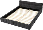 Upholstered Platform Bed Frame, Low Profile Chenille Bed with Headboard, Modern Solid Frame, No Box Spring Needed, Easy Assembly (Dark Grey, Queen (U.S. Standard))
