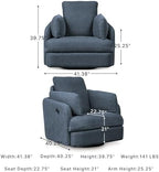 Signature Design by Ashley Modmax Swivel Glider Recliner, Hidden Storage & Washable Bolsters, Next-Gen Nuvella Performance Fabric, Modern Chair for Living Room or Office, Ink Blue