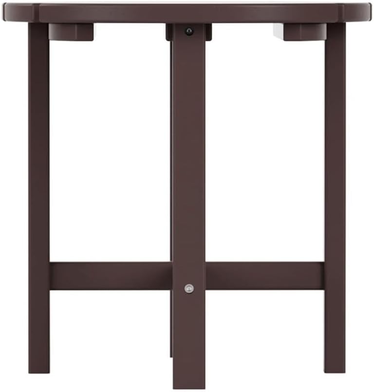 Costaelm Round Outdoor Side Tables, Adirondack Patio Tables for Outside, HDPE Patio End Table Weather Resistant, Balcony Table for Pool, Seaside, Backyard, Porch, Indoor Companion, Dark Brown