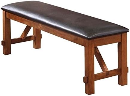 BOWERY HILL Living Room Bench, 60 in Wide, Solid Wood Construction, Walnut Finish, Durable RBW with USFR Foam, Modern Style Seating, 20 in High, 17 in Deep, Home Furniture