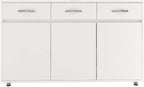 Storage Drawer File Cabinet Side Cabinet Entryway Console Side Tables with Three Drawers and Three Doors for Office or Kitchen Room (Three Doors, White)