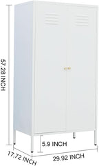 Metal Storage Cabinets with Magnetic Doors, Steel Locker with Adjustable Shelf, Locker Storage Cabinets for Garage, Office