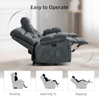 EBELLO 2 Pieces Recliner Sofa Couch Furniture Set, Overstuffed Reclining Loveseat Recliner Couch and Wide 3PC Bonded Sofa Set for Living Room, Dark Greenish-Grey