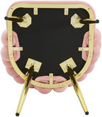 TesNus Velvet Dining Chairs Set of 2, Pink Upholstered Velvet Chairs with Gold Metal Legs, Modern Armchairs with Curved Backrest for Dining Room, Living Room, or Makeup Vanity