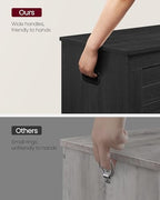 VASAGLE Storage Chest, 39.4 Inches Width Bench with 2 Safety Hinges | Farmhouse Style, for Entryway, Bedroom, Living Room, Charcoal Gray, SOFIE Collection ULSB061B01