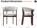 COLAMY Fully Assembled Upholstered Dining Chair, Solid Red Oak Wood Kitchen Side Chair, No Assembly Required Modern Farmhouse Dining Room Accent Seating, Single Pack,Set of 1