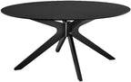Modway Crossroads 63" Oval Wood Dining Table, Wood Veneer, Seats 6, Easy to Assemble in Black