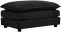 Chenille Ottoman Footrest for 2, 3, and 4 Seater Sofas, Black