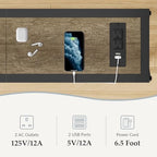 Gewudraw 70" Sofa Table Behind Couch with Socket-Narrow Console Table | Industrial Style, Long Skinny Design,Couch Table For Hallway,Living Room,Bedroom, Built-In Power Outlets & USB, 172cm Length