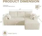 96" Cloud Sectional Couches with Chaise for Living Room