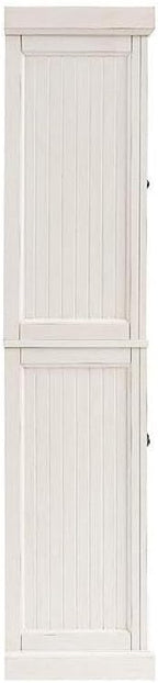 HomeStock Kitchen Pantry Cabinet - Large Storage, Adjustable Shelves, Distressed White Finish