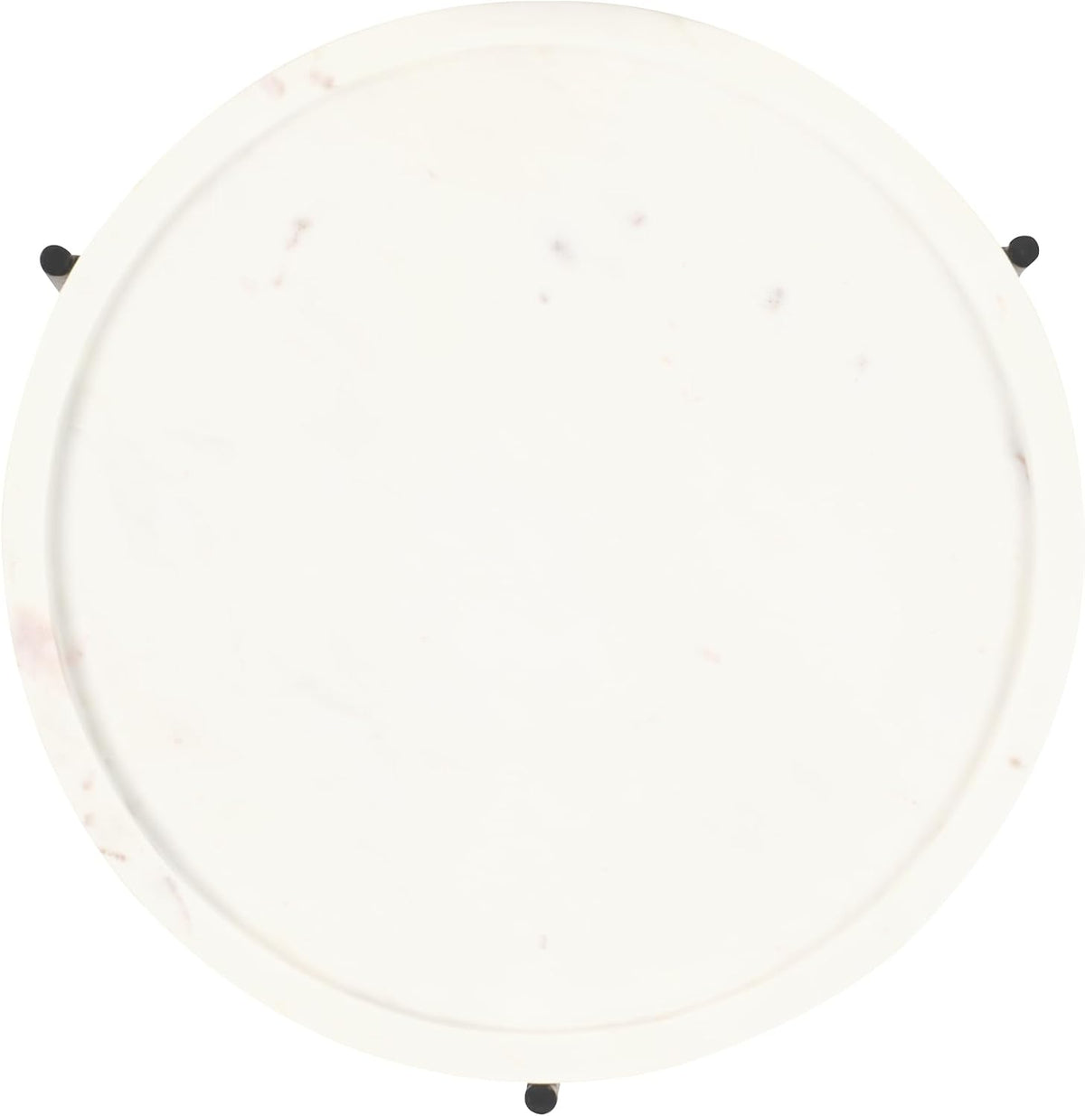 SAFAVIEH Home Collection - Bavaria Side Table, Round White Marble Tray Top with Black Metal Base, Fully Assembled (ACC3729A)