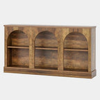 Tribesigns Arched Console Table, 63" Wooden Entryway Table with Storage | Farmhouse Long 3-Tier Sofa Table Behind The Couch for Entrance, Hallway, Living Room, Foyer, Brown
