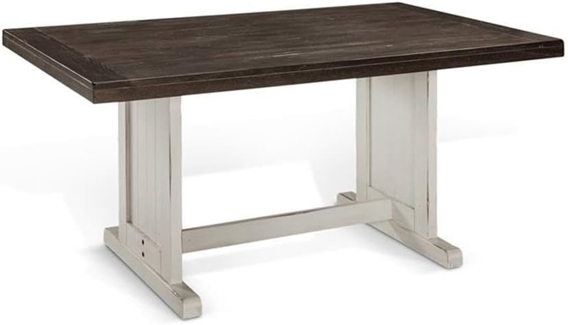 Pemberly Row 4-Pieces Dining Set Wood, Rectangular in Brown (36" H x 75" W x 56" D) for Kitchen, Dining Room with Table, Reversable Benches, and Storage Space