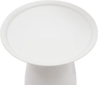 Metal Nesting Tables, Round Side Table Set of 2, White | Pedestal Tables, 17'' & 23'' Height, For Living Room Bedroom Office, Sofa Side and Bedside Console