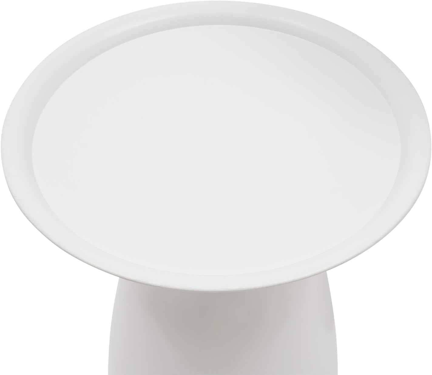 Metal Nesting Tables, Round Side Table Set of 2, White | Pedestal Tables, 17'' & 23'' Height, For Living Room Bedroom Office, Sofa Side and Bedside Console