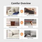 DOPEDIO 71.25" Chenille Loveseat Sofa, Beige, Modern Couch for Living Room | Removable washable cover, pocket spring cushions, solid wood frame, easy assembly for apartments, ideal for small spaces