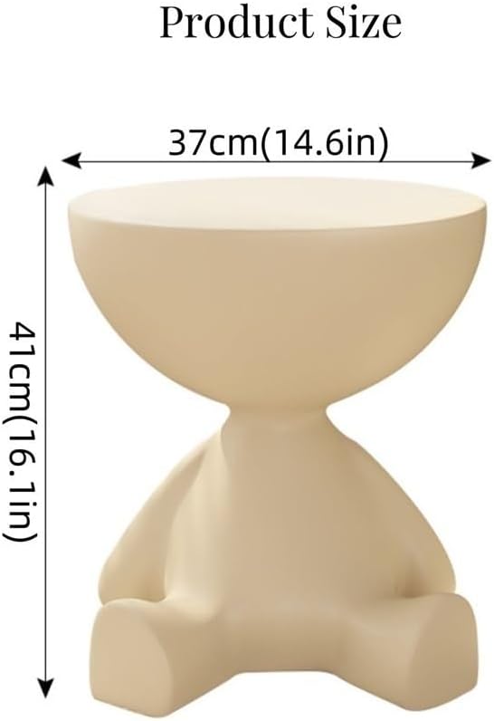 Round End Table with Storage, Cute Sofa Side Table, Versatile Nightstand, Modern Coffee Table for Living Room, Bedroom, Bathroom(Orange)