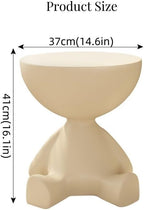 Round End Table with Storage, Cute Sofa Side Table, Versatile Nightstand, Modern Coffee Table for Living Room, Bedroom, Bathroom(Orange)