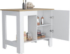 Kitchen Island Shoproni One Drawer White Finish with Multicolor | White kitchen island with one drawer for extra storage and counter space