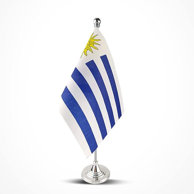 Uruguay Flag Uruguayan Flags, Small Mini Uruguayan Desk Flag, Used for Table Office Classroom Home Patriotic Events Decorations